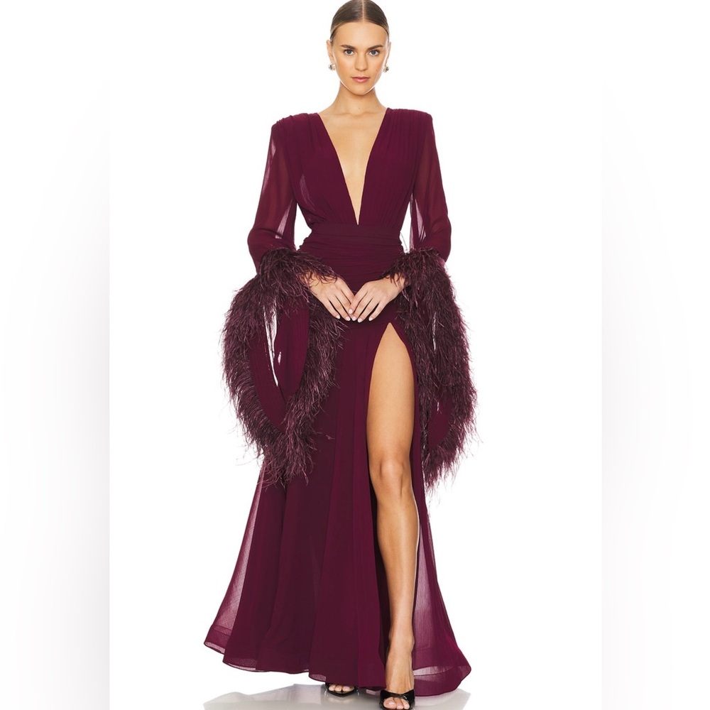 Revolve | Bronx and Banco Elegant Geisha Gown | XS | Burgundy